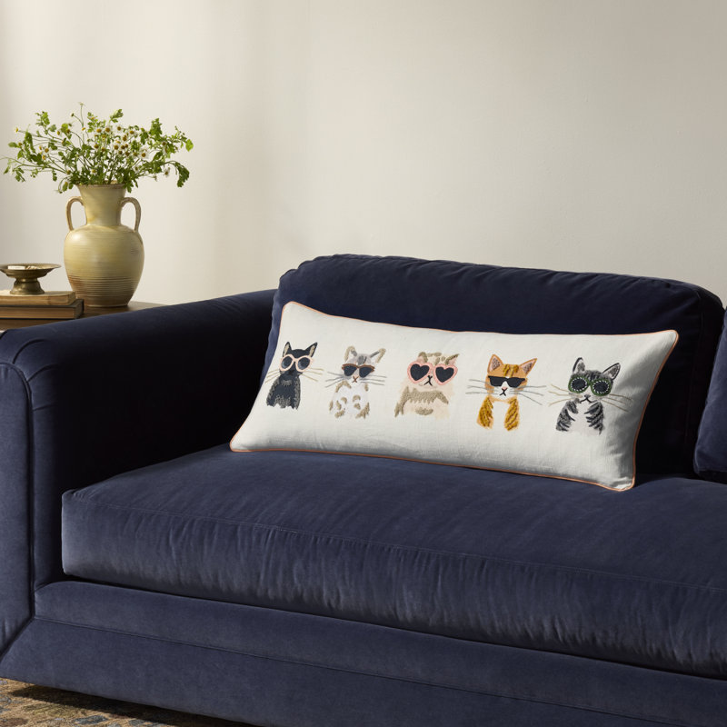 Rifle Paper Company x Loloi Cool Cats Decorative Pillow Cover, Pillow Cover Only - No Insert