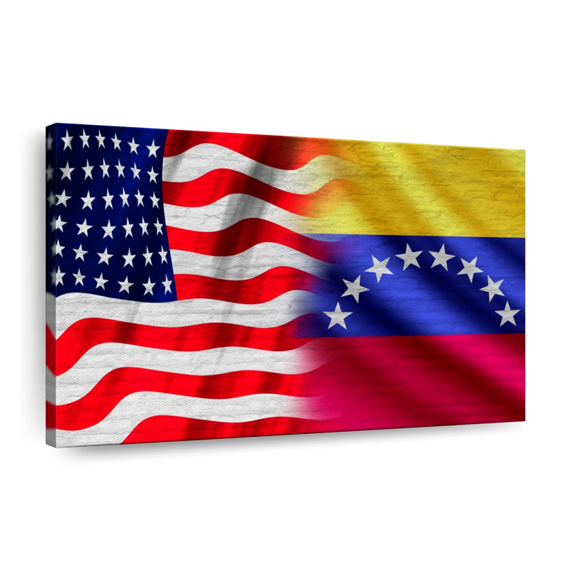 America America, drapeaux, reproduction sur toile, H 20 po x l 30 po x P 1,25 po