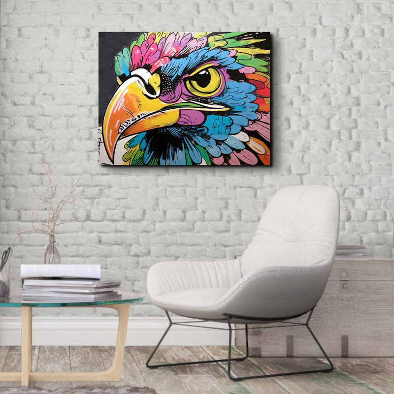 «Bird Graffitianimals» sur toile, H 20 po x l 24 po