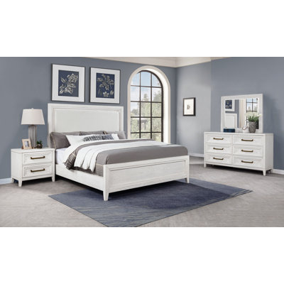 Denina 4-piece Queen Bedroom Set Distressed White