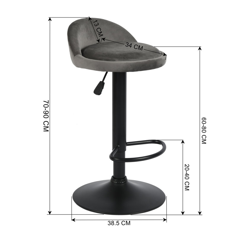 Vibeke Swivel Upholstered Adjustable Height Counter Stool with Metal Frame