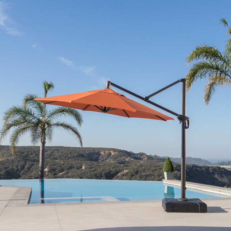 Parasol en porte-à-faux 10 pi Cassidey, Tissage uni Sunbrella® palette Cayenne