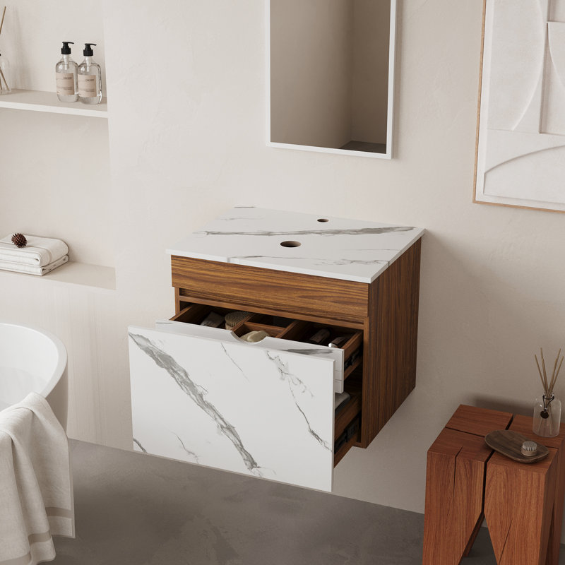 24'' Wall Mounted Single Bathroom Vanity