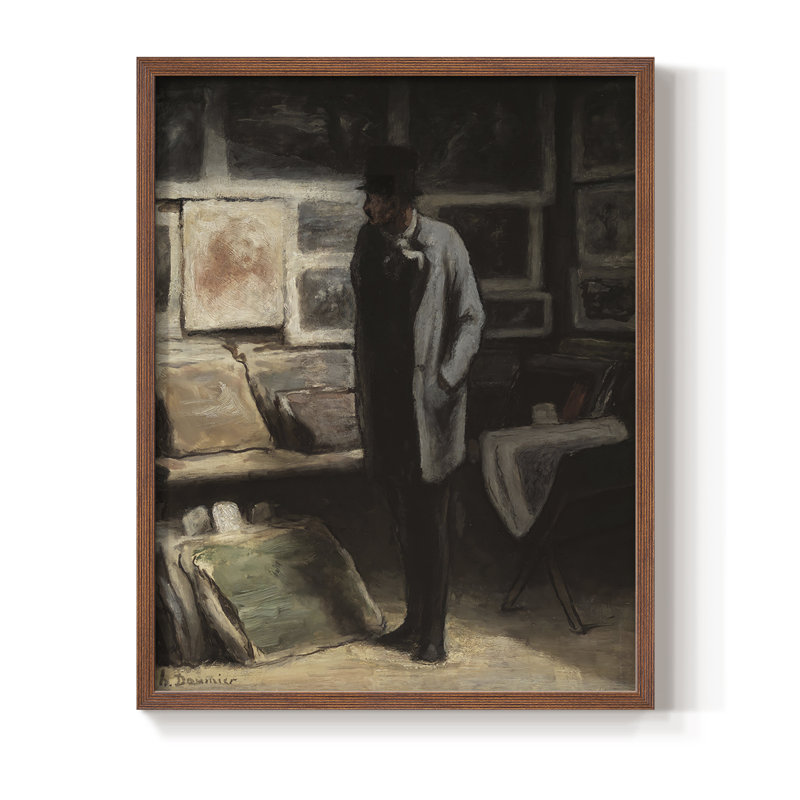«Vintage Portrait Print X», reproduction encadrée - bois massif, Noyer, H 30 po x l 24 po