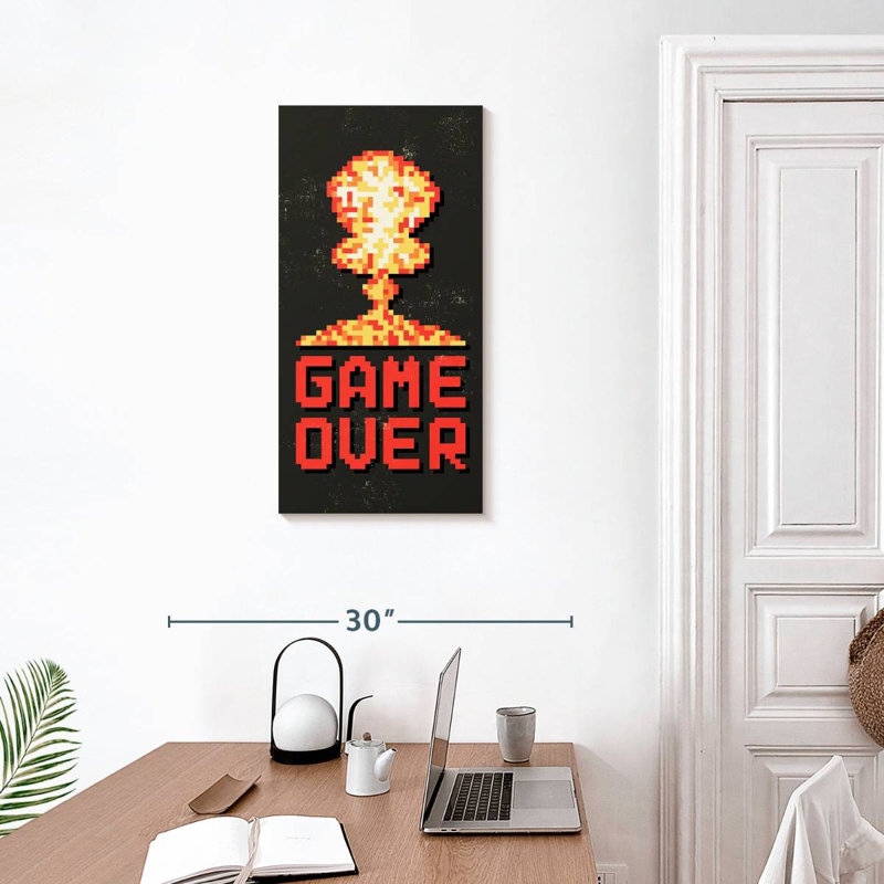 Jeu vidéo sur toile, H 30 po x l 15 po x P 1,25 po