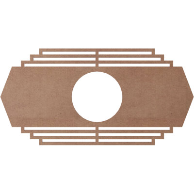 28"W x 14"H x 7 3/8"ID x 3/8"T Chrysler Wood Fretwork Pierced Ceiling Medallion, Raw MDF