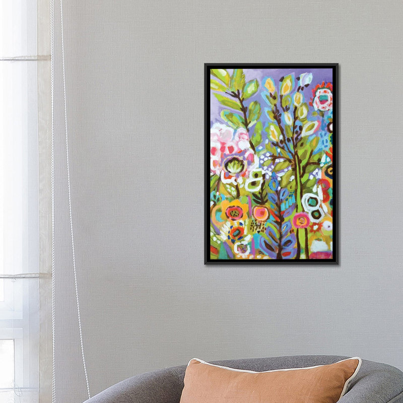 «Garden of Whimsy III», reproduction sur toile, H 60 po x l 40po x P 1,5 po, Toile avec cadre noir, Pas de tapis