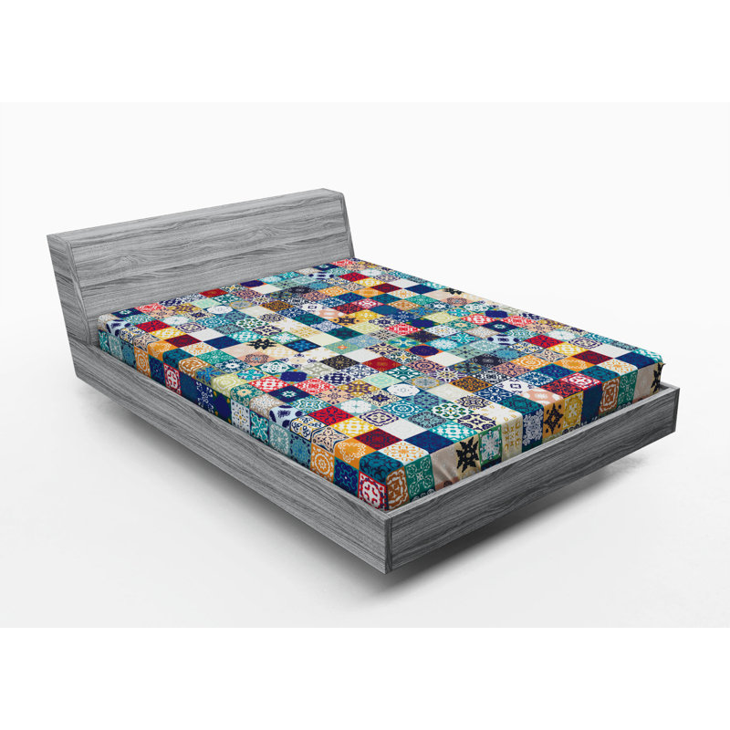 Microfiber Patchwork Fitted Sheet, Full Fitted Sheet