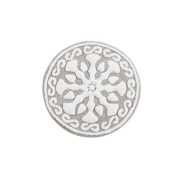 Medallion Cotton Tufted Bath Rug, Taupe