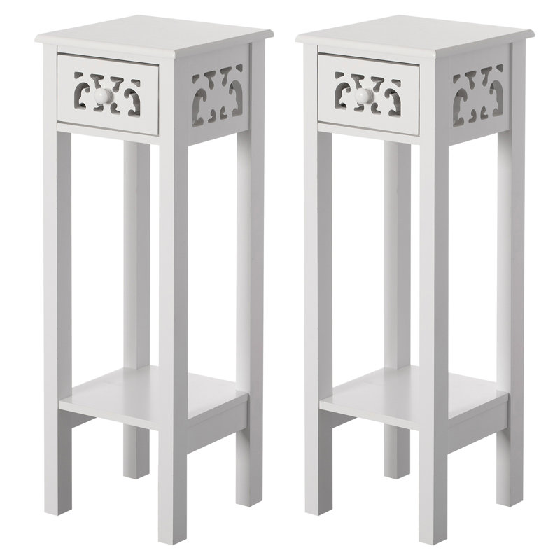 Avellino 28.75'' tall End Table with Storage, White, 2