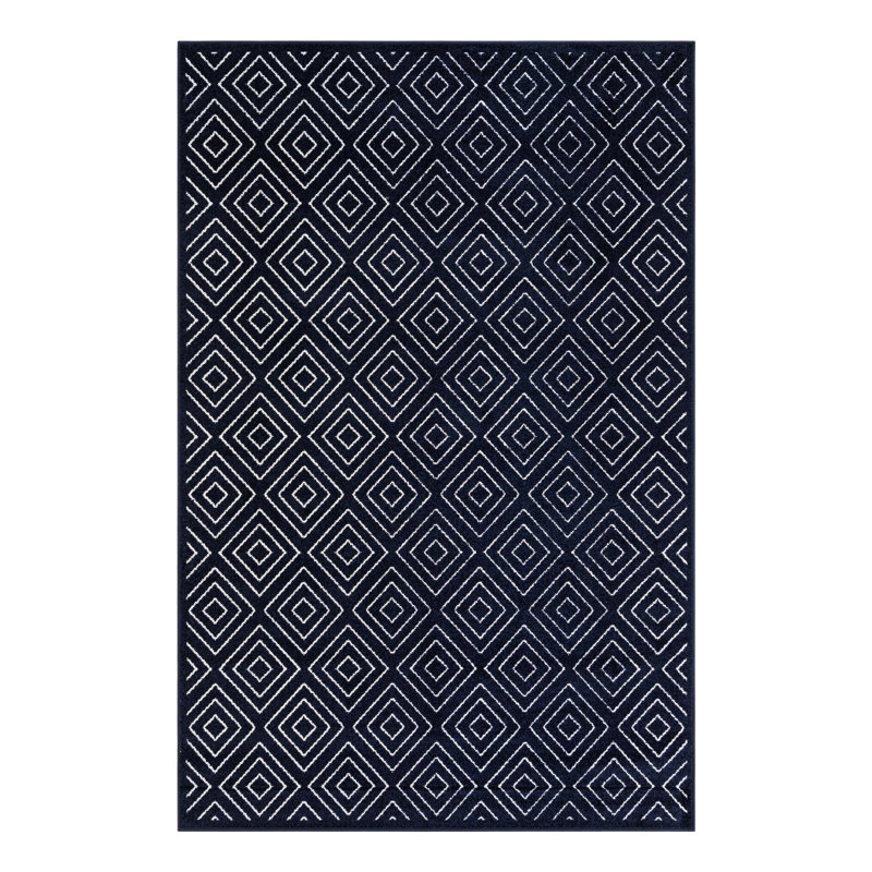 Sabrina Soto Logan Indoor/Outdoor Rug Navy Blue, Rectangle 6'1" x 9'