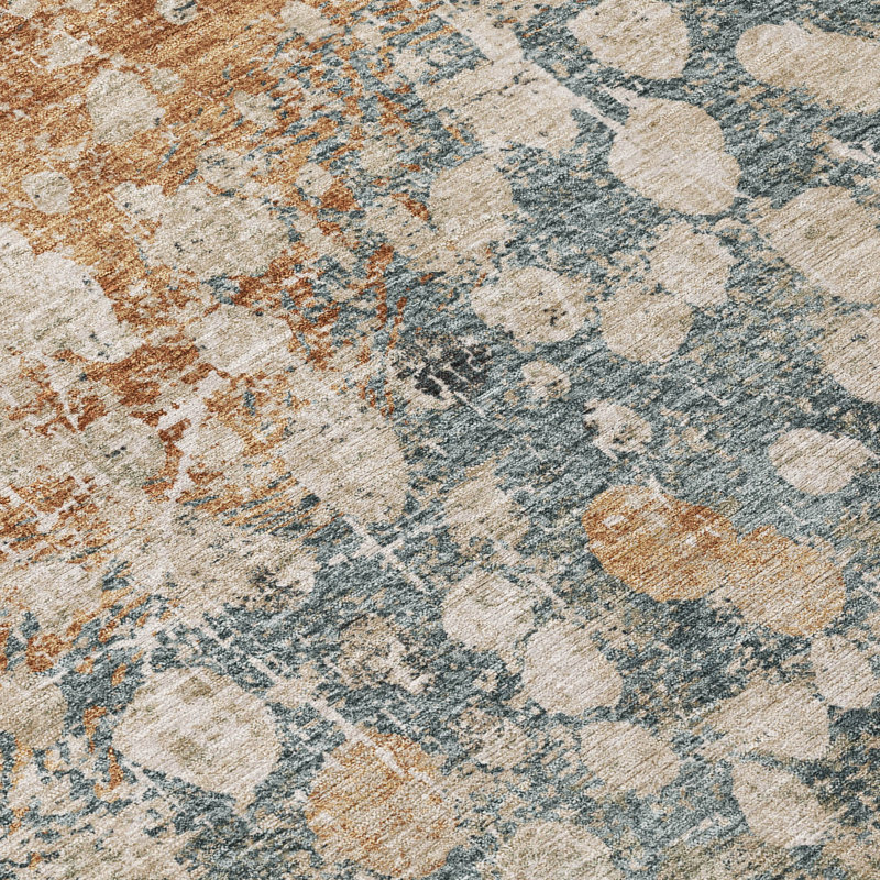 Machine Washable Indoor/Outdoor Xhevrie Putty Rug, Runner 2'3" x 7'6"