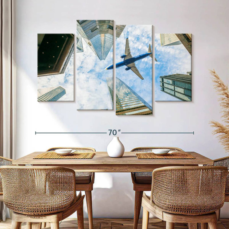 Nicci Airplane Above Hong Kong, 42'' H x 68'' W
