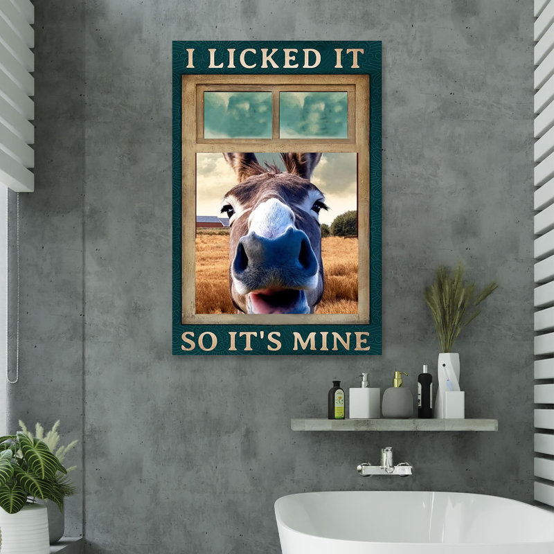 " Donkey I Licked It ", 36" H x 24" W x 1.25" D
