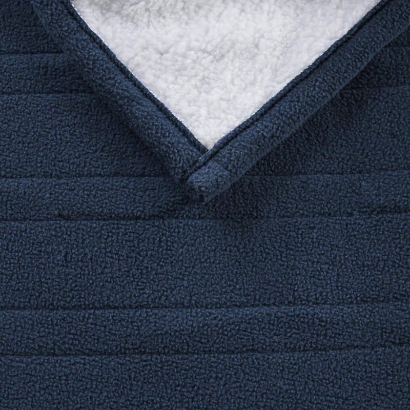 Couverture chauffante réversible Serta Fleece Sherpa bleue ultra-douce 127 x 152 cm, Bleu
