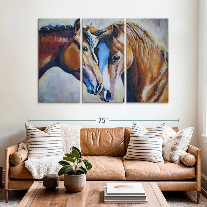 Two Affectionate Horses, 42" H x 65" W