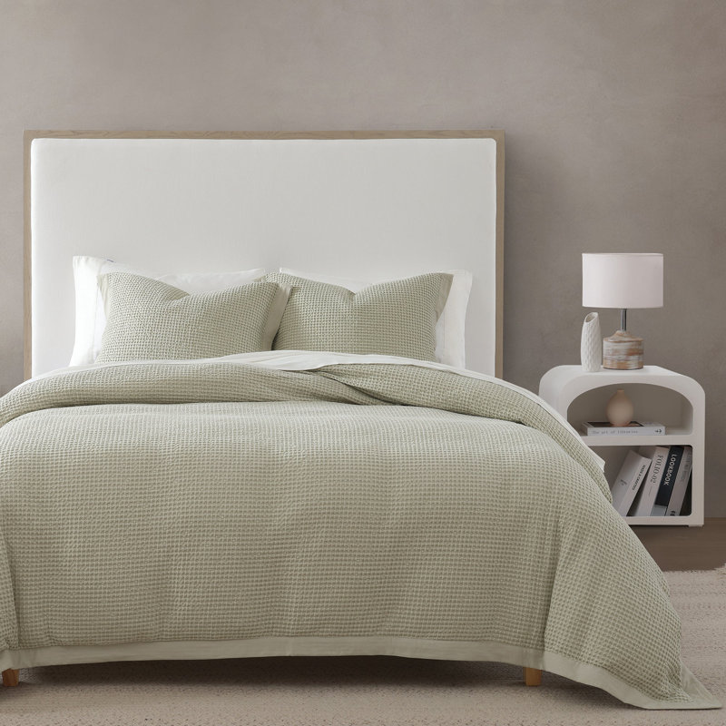 Housse de couette décontractée classique en coton délavé texturé, Housse de couette très grand et 2 très grandes t