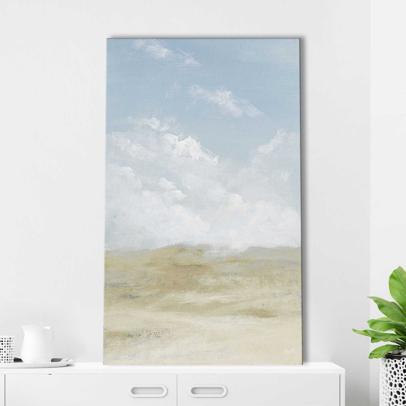Ciel bleu au-dessus - Peinture, L 18 po x H 30 po, Toile tendue