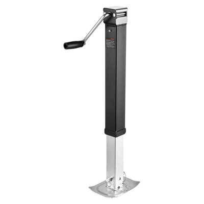 Trailer Jack, 26" x 8.5" x 6.5", Steel, 1 Piece, Weld-On Pipe Mount Swivel Trailer Jack, Black, 8000 lbs Capacity with 15" Travel