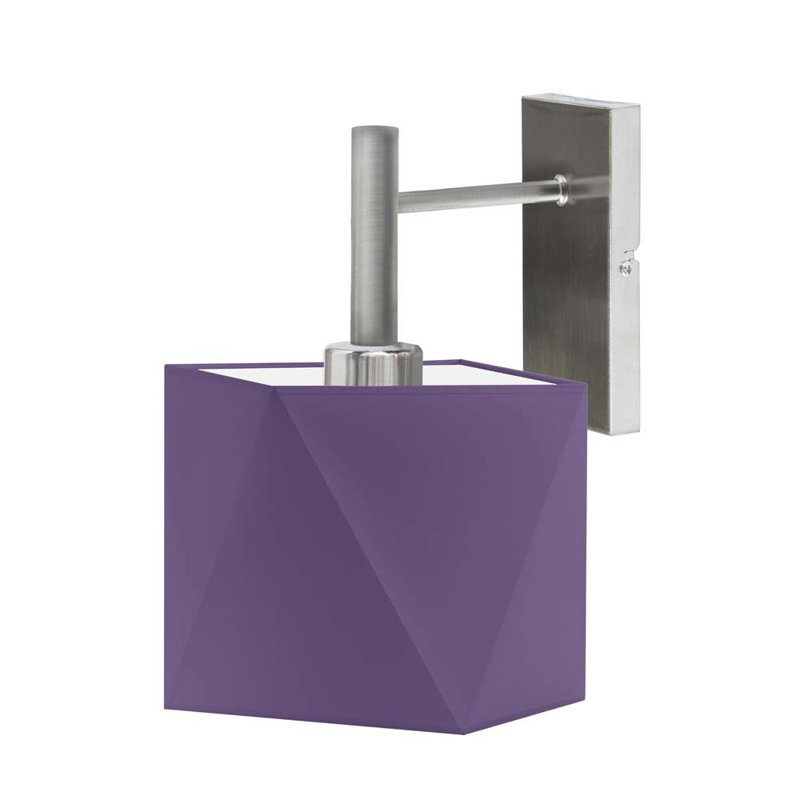 Aweys Armed Sconce, Brushed Steel, Violet