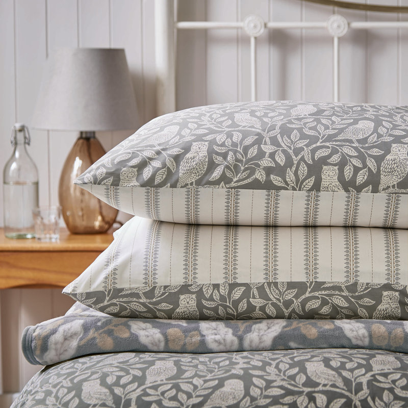 Owls Cotton Duvet Cover Set, Single Duvet Cover Set + 1 Pillowcase
