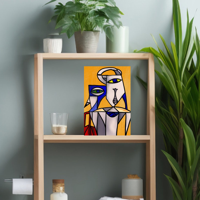 Bold Cubist Figures Abstract Modern Wall Art Print, 45.72cm H x 30.48cm W