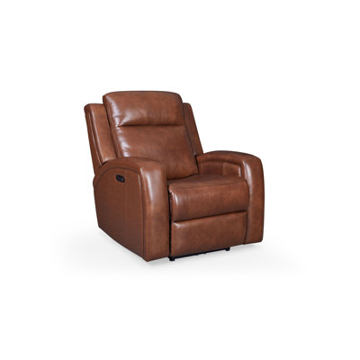 Erjona Dual Power Leather Swivel Recliner, Saddle