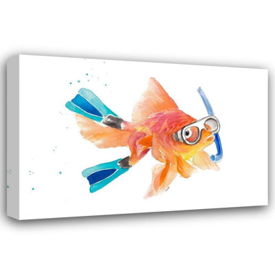 Trinx Loreth, Lanie Gallery Wrapped Canvas Art Titled: Snorkeling Fish (two flippers)