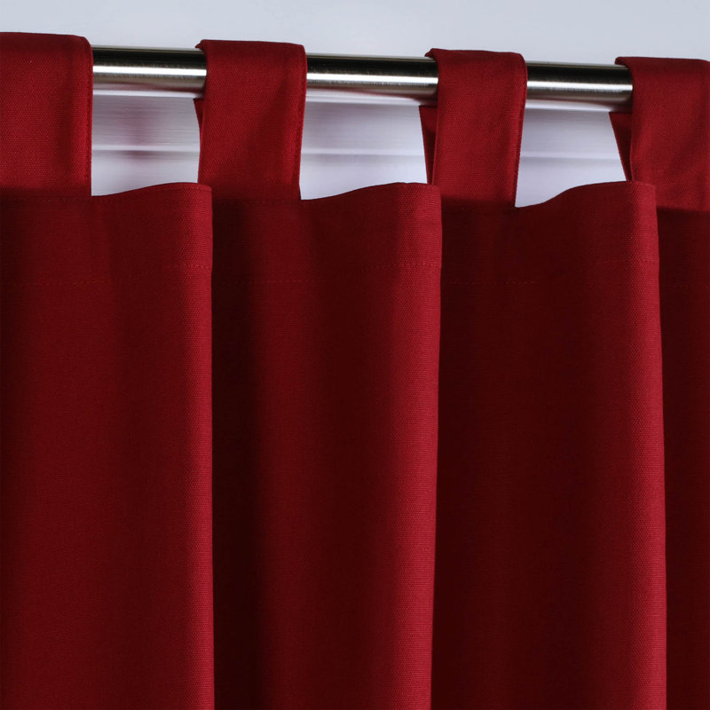 Mcgowen 100% Cotton Solid Room Darkening Thermal Tab Top Curtain Panel, Burgundy, 40" W X 63" L
