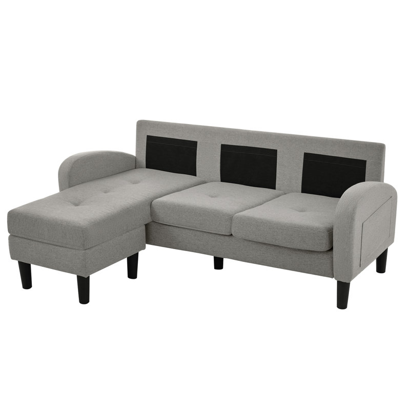 3 Seater Linen Sofa, Grey