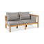 Canapé d'angle en L 4 pièces en bois d'acacia avec table basse