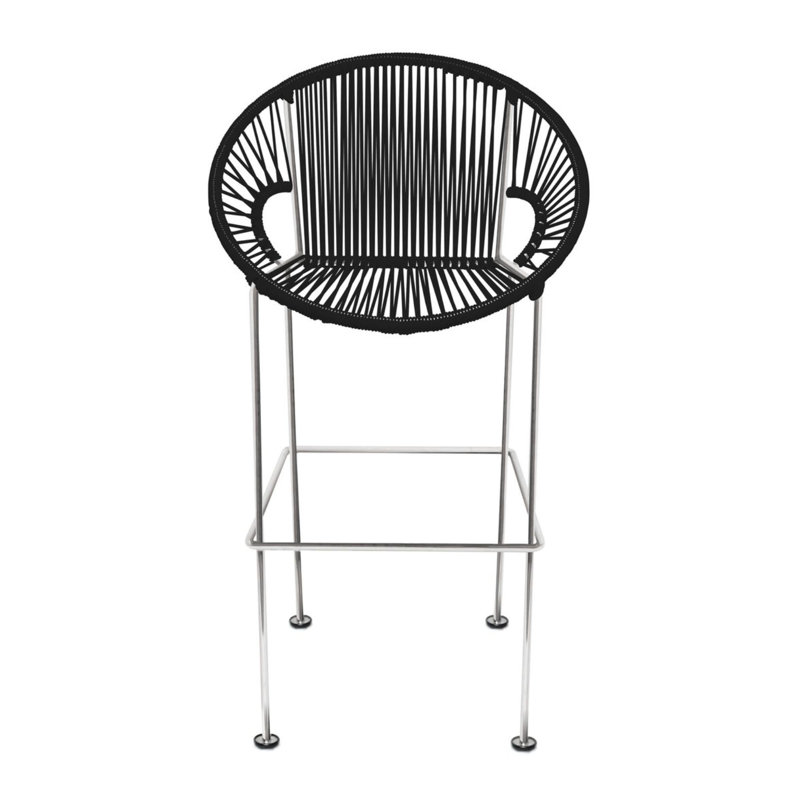 Tabouret 31 ", Noir, Chrome