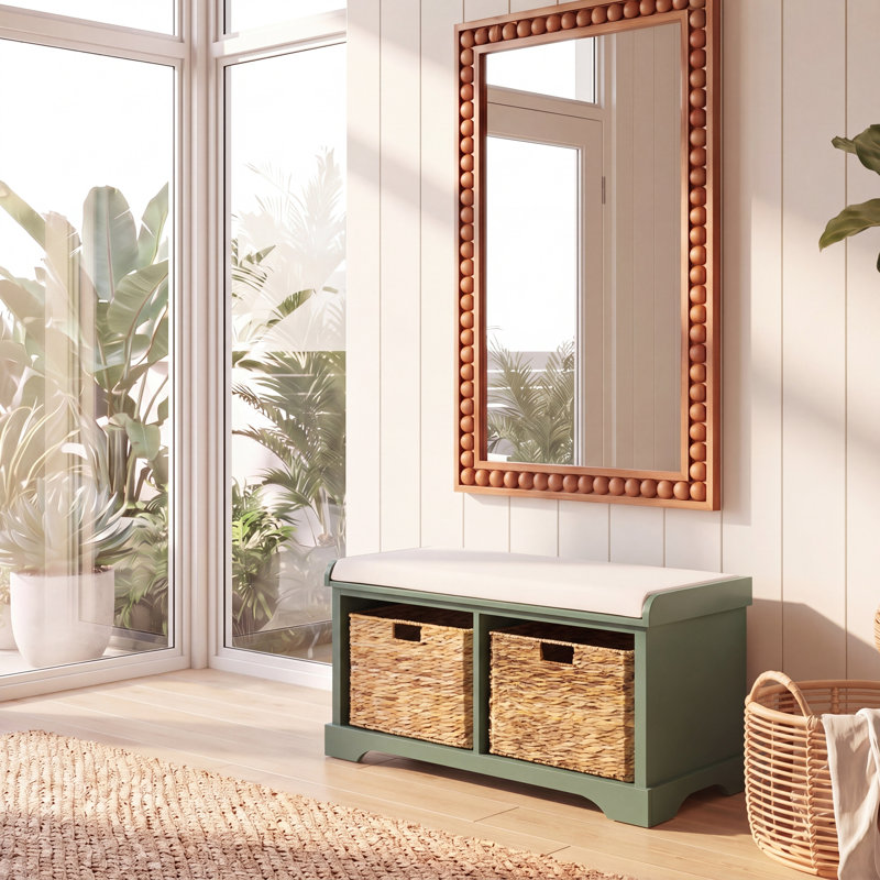 Banc de rangement rembourré Briananthony, Vieux vert