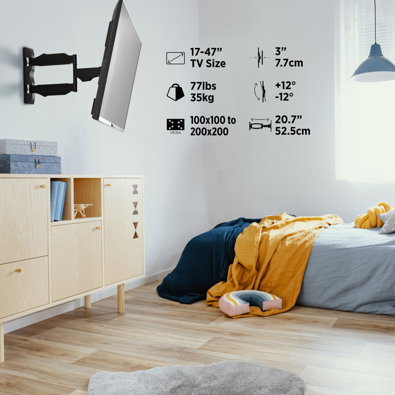 ProMounts Premium Articulating/Full Motion TV Wall Mount for 17" to 47" TVs up to 77lbs