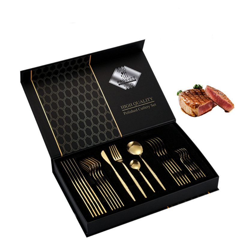 Mercer41 Octivia Stainless Steel Flatware Set - Service for 6, Gold