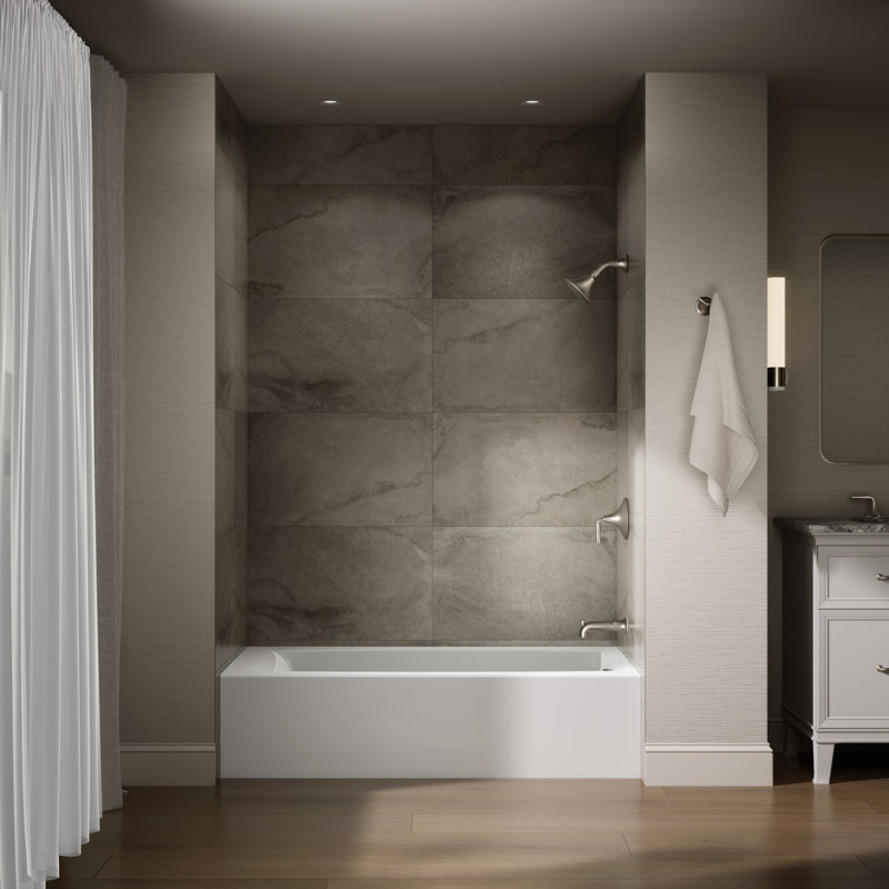 Entity 60" X 30" Alcove Bath with Integral Apron and Integral Flange, Right