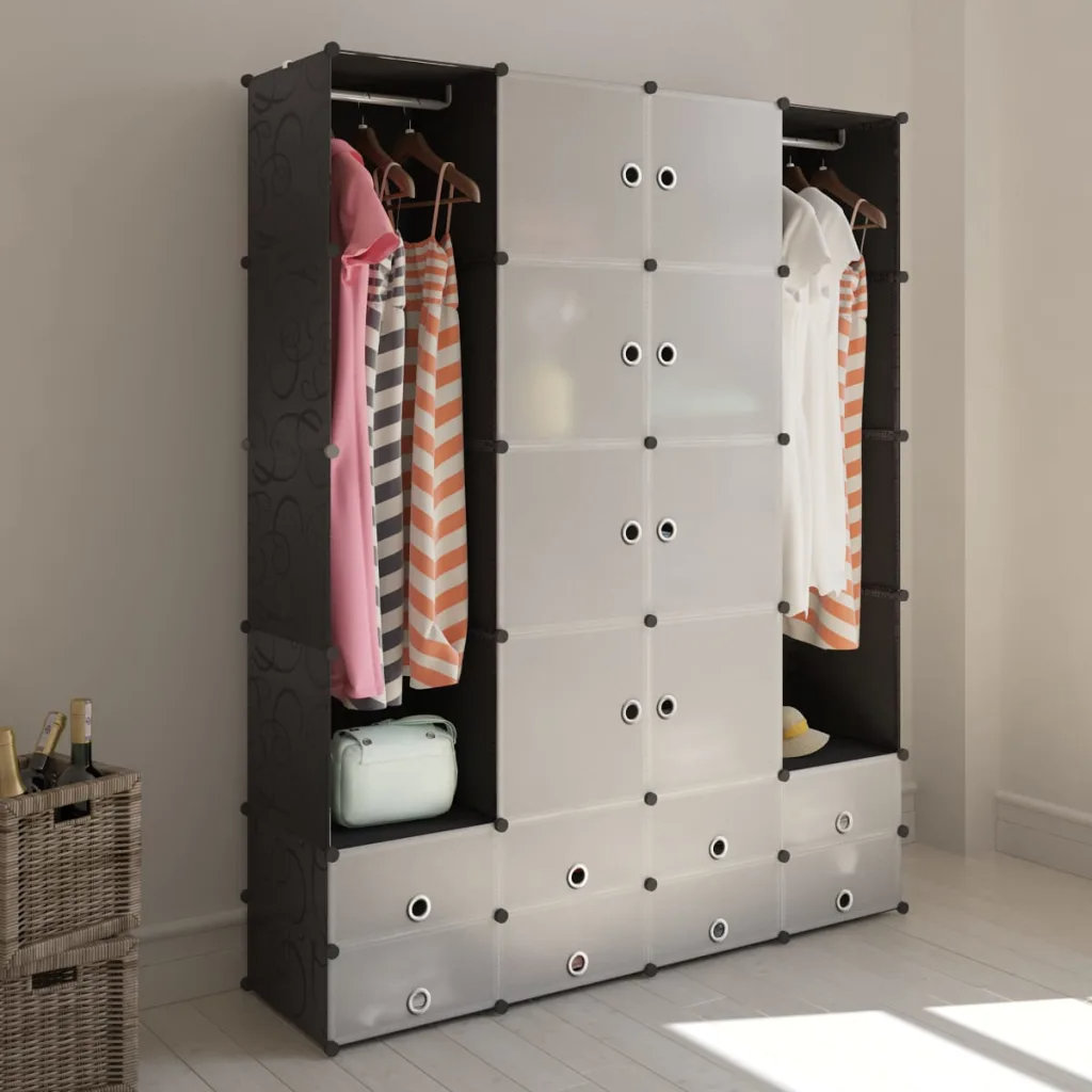 Modular Cabinet with Compartment Storage Cabinet Clothes Organizer