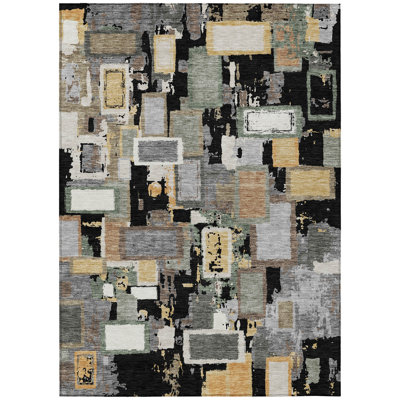 Machine Washable Indoor/Outdoor Boruta ACN2246 Geometric Rug