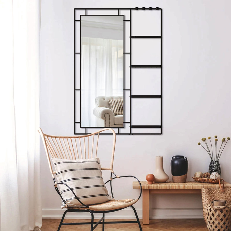 Pharmacie 16 po x 24 po avec miroir pour salle de bain, miroir de salle de bain mural avec rangement, tablettes réglables, cadre en aluminium, fixation en surface argent