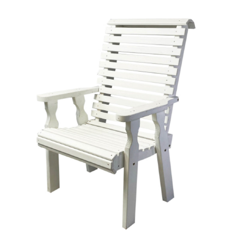 Chaise de patio robuste à haut dossier et à dossier roulé 600 lb, Teinture blanche semi-solide