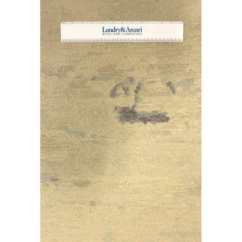 Tapis unique en laine et soie à motif rectangulaire 9 pi x 12 pi couleur ivoire
