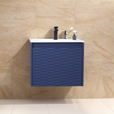 Meuble-lavabo simple mural 24 po moderne blanc