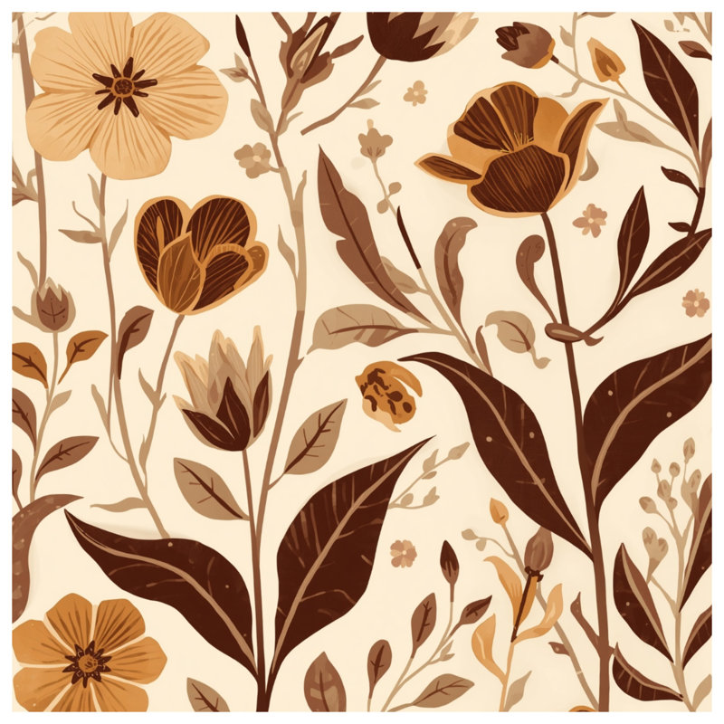 Rideaux de douche Botanical Floral Illustration, 70in W x 72in H