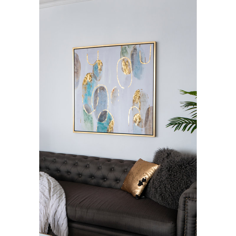 Modern Square Oil Painting with Frame