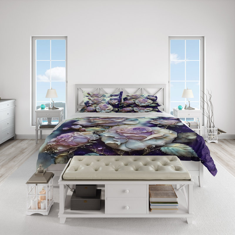 Floral Duvet Cover, Twin Duvet Cover + 1 Queen Sham