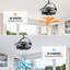  Ventilateur de plafond moderne enfichable à DEL 2 "à fixation rapide 3CCT avec télécommande, moteur à courant continu réversible à 6 vitesses, à intensité variable