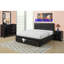 Noir, revêtement en similicuir, cadre de grand lit, chambre à coucher, rangement, tête de lit, bois de pin, bois de peuplier contemporain, tiroirs de rangement,