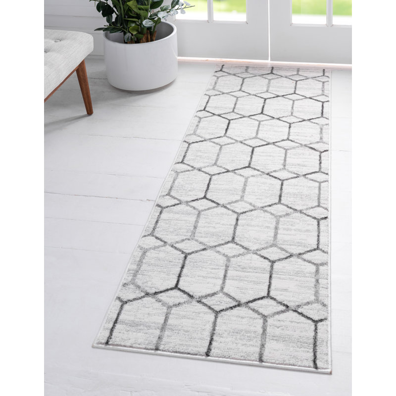 Tapis ivoire / gris Isayana, Tapis de couloir 2 pi x 6 pi 1 po