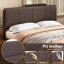 Structure de lit flottante avec lumière DEL, lit plateforme en cuir PU moderne, aucun sommier requis, assembler-1386624224-1386624230