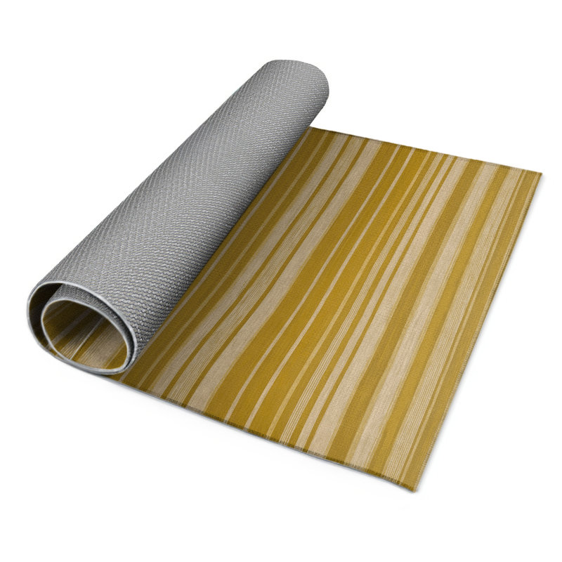 HorizontalStripes Brown Indoor and Outdoor Area Rug, Rectangle 3' x 5'